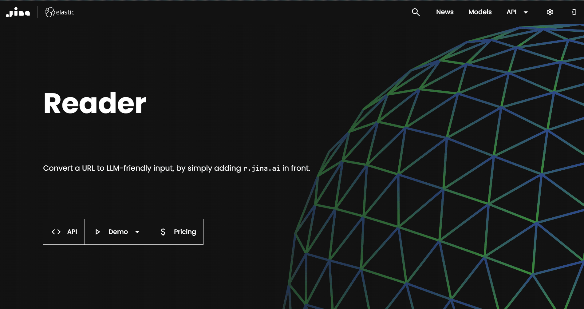 Jina AI Reader homepage